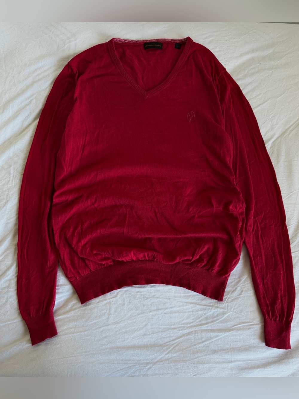 V&L Victorio & Lucchino Cotton Men's Red V-Neck Sweater L